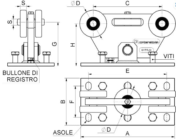 specification of Combiarialdo Medio 5 Wheel Cantilever  Sliding Gate Carriage