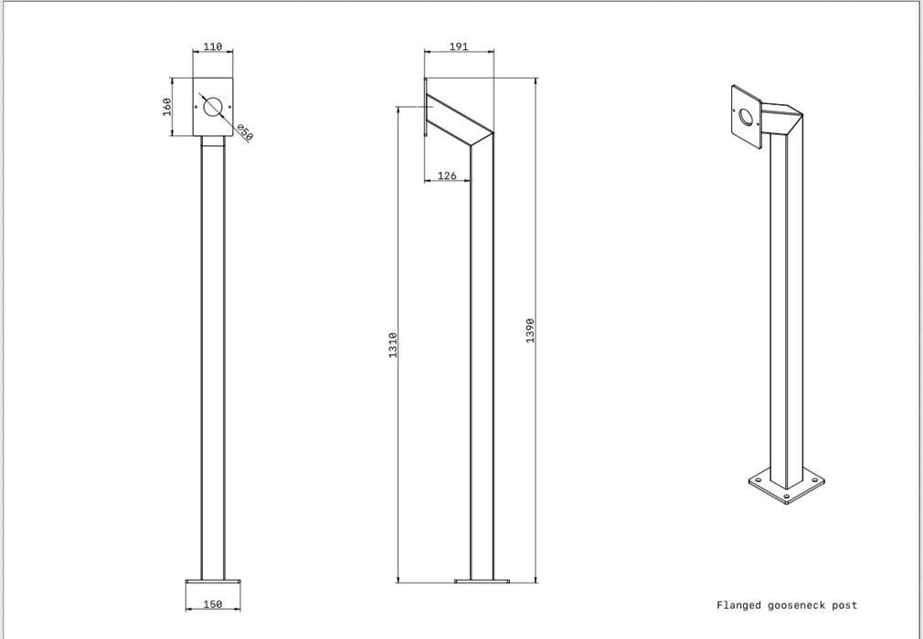 Single Gooseneck Post