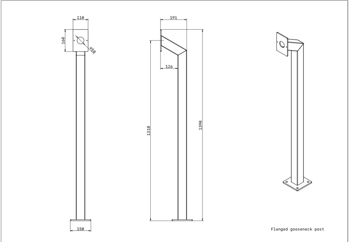 Single Gooseneck Post — Access X