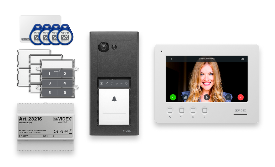 Videx 2-wire video intercom kit