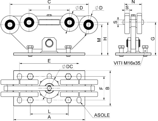 specification of Combiarialdo 9 Wheel Cantilever Slide Gate Carriage