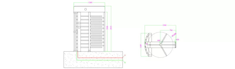 AX 900mm Full height Turnstile